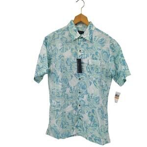 Van Heusen Tropical Print Short Sleeve men's shirt Cruise Vacation Resort Wear